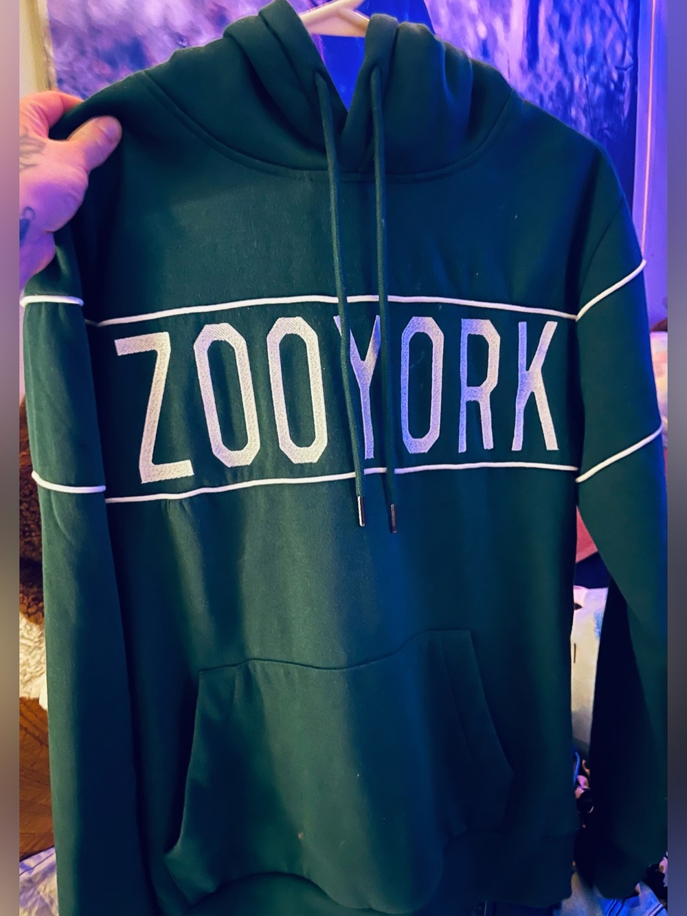 Zoo York Forest Green Hoodie with White Logo